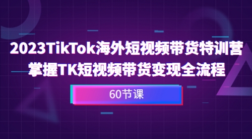 【副业项目7093期】2023-TikTok海外短视频带货特训营-春生副业网 