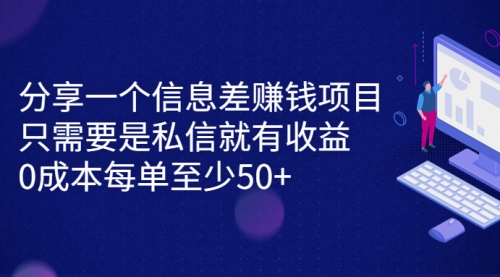 【副业项目7120期】信息差赚钱项目，只需要是私信就有收益，0成本每单至少50+-春生副业网 