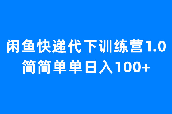 【副业项目6954期】闲鱼快递代下训练营1.0，简简单单日入100+-春生副业网 