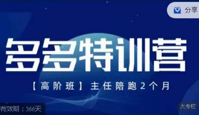 【副业项目7488期】纪主任·多多特训营高阶班，拼多多最新玩法技巧落地实操-春生副业网 