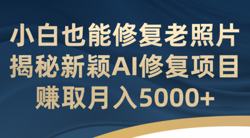 【副业项目7218期】小白也能修复老照片！揭秘新颖AI修复项目-春生副业网 