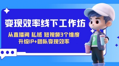 【副业项目7241期】变现-效率线下工作坊，从直播间、私域、短视频3个维度 升级IP+团队变现效率-春生副业网 