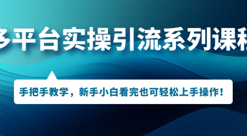 【副业项目7293期】多平台实操引流系列课程，手把手教学，新手小白看完也可轻松上手引流操作！-春生副业网 