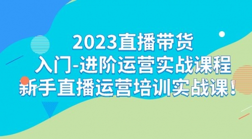 【副业项目7300期】2023直播带货入门-进阶运营实战课程:新手直播运营培训实战课-春生副业网