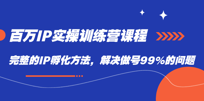 【副业项目7564期】百万IP实战训练营课程，完整的IP孵化方法，解决做号99%的问题-春生副业网 