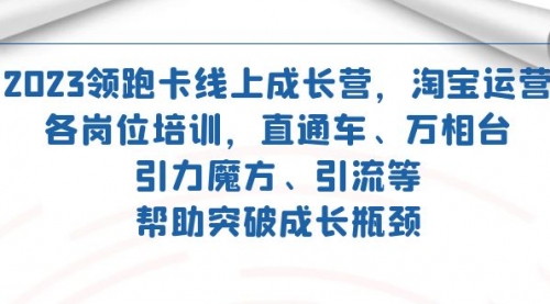 【副业项目7677期】2023领跑·卡 线上成长营 淘宝运营各岗位培训 直通车 万相台 引力魔方 引流-春生副业网