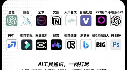 【副业项目7989期】AIGC-全能特训营第3期：一次掌握14大主流AI工具，A1工具通识，一网打尽-春生副业网 