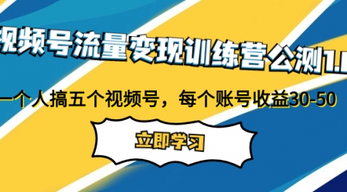 【副业项目8026期】视频号流量变现训练营公测1.0：一个人搞五个视频号，每个账号收益30-50-春生副业网 