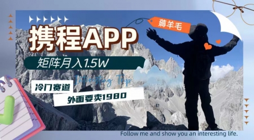 【副业项目8046期】携程APP薅羊毛，外面卖1980的冷门赛道，矩阵月入1.5w-春生副业网 
