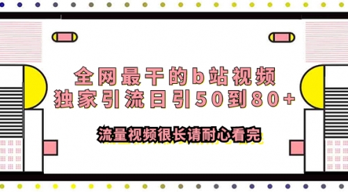 【副业项目8119期】全网最干的b站视频独家引流日引50到80+-春生副业网 