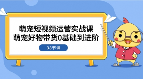 【副业项目8175期】萌宠·短视频运营实战课：萌宠好物带货0基础到进阶（38节课）-春生副业网 
