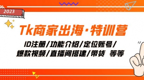 【副业项目8226期】Tk商家出海·特训营：ID注册/功能介绍/定位账号/爆款视频/直播间搭建/带货-春生副业网 