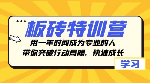 【副业项目8289期】板砖特训营，用一年时间成为专业的人，带你突破行动局限，快速成长-春生副业网 