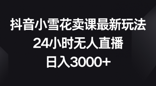 【副业项目8485期】抖音小雪花卖课最新玩法，24小时无人直播-春生副业网 