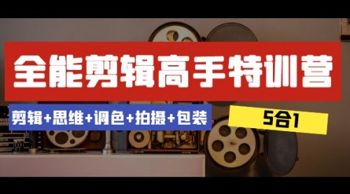 【副业项目8500期】全能剪辑-高手特训营：剪辑+思维+调色+拍摄+包装-春生副业网 
