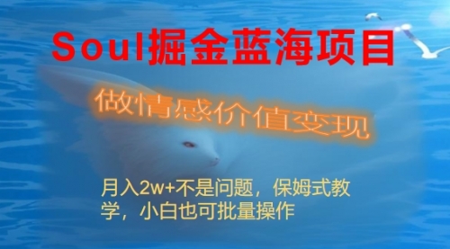 【副业8669期】Soul掘金蓝海项目细分赛道，做情感价值变现，月入2w+不是问题-春生副业网 