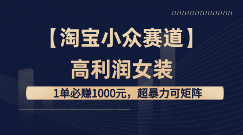 【副业8721期】【淘宝小众赛道】高利润女装：1单必赚1000元-春生副业网 