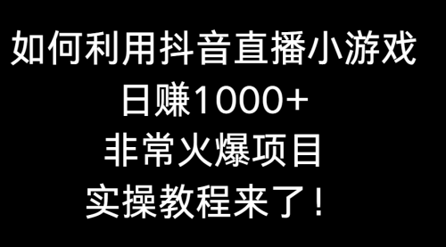 【副业8921期】如何利用抖音直播小游戏日赚1000+，非常火爆项目，实操教程来了！-春生副业网 
