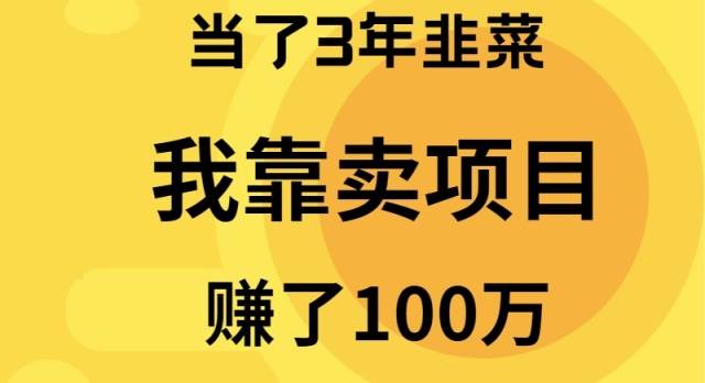 当了3年韭菜，我靠卖项目赚了100万-春生副业网 