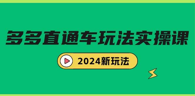 多多直通车玩法实战课，2024新玩法（7节课）-春生副业网 