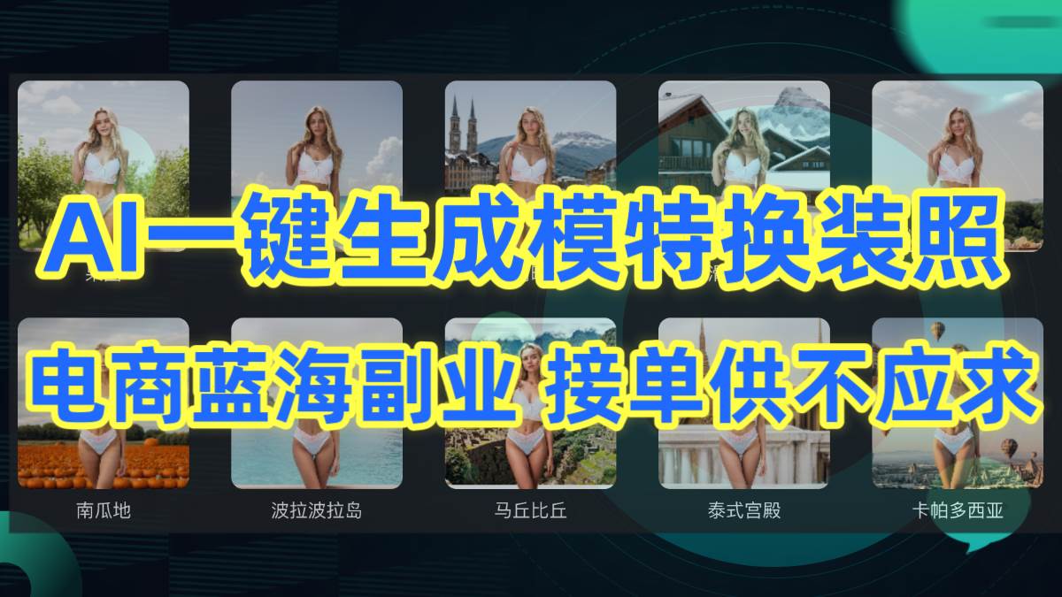 AI制作一键生成模特换装照，电商蓝海副业供不应求-春生副业网 