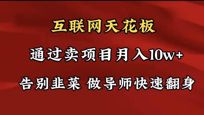 导师训练营互联网的天花板，让你告别韭菜，通过卖项目月入10w+，一定要…-春生副业网 