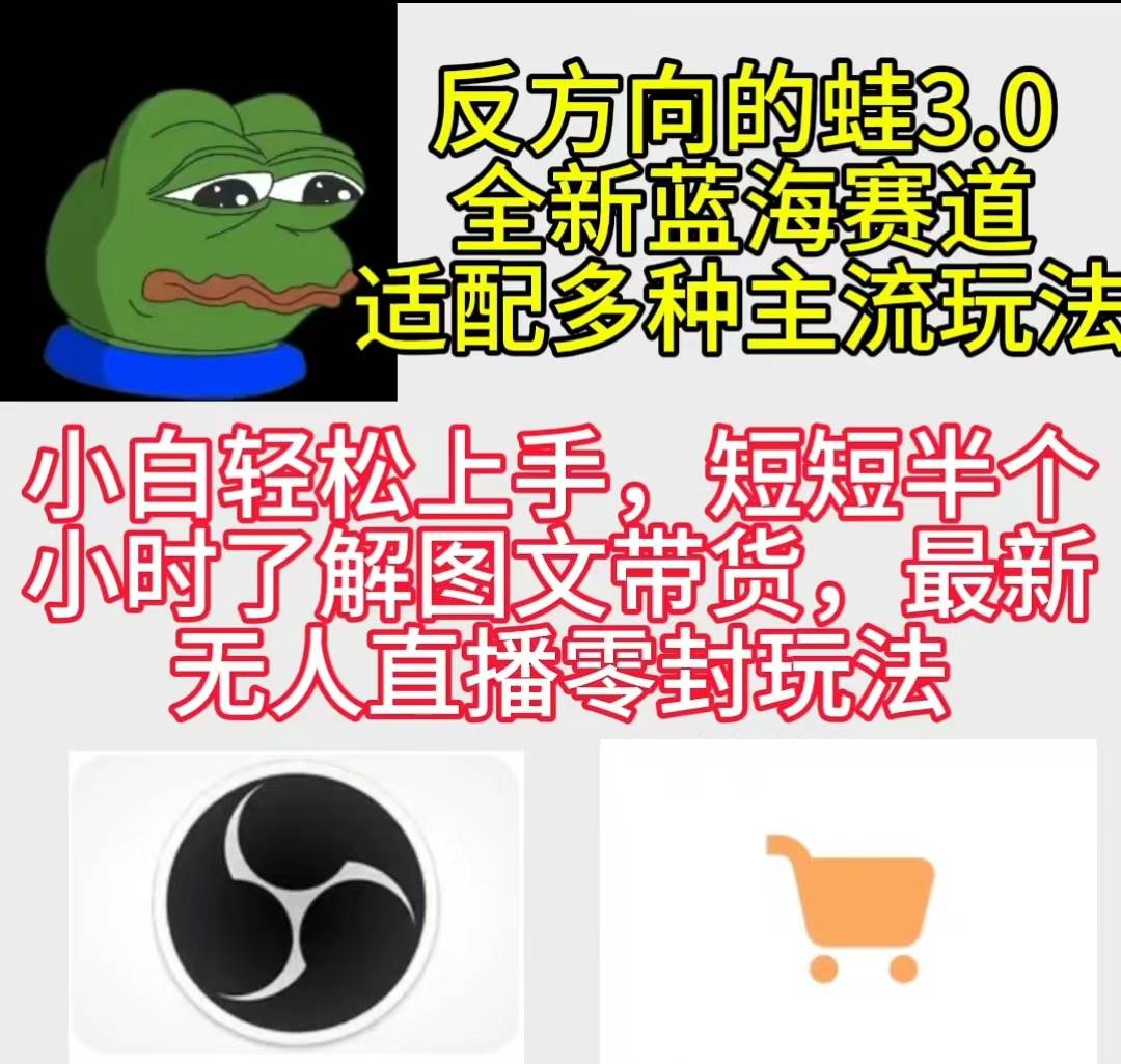 反方向的蛙3.0，图文最新玩法，变现多元化，新蓝海项目，小白轻松上手-春生副业网 