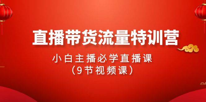 2024直播带货流量特训营，小白主播必学直播课（9节视频课）-春生副业网 