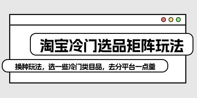 淘宝冷门选品矩阵玩法：换种玩法，选一些冷门类目品，去分平台一点羹-春生副业网 