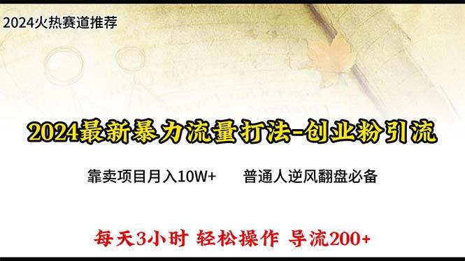 2024年最新暴力流量打法，每日导入300+，靠卖项目月入10W+-春生副业网 