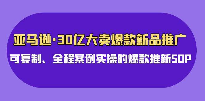 亚马逊30亿·大卖爆款新品推广，可复制、全程案例实操的爆款推新SOP-春生副业网 