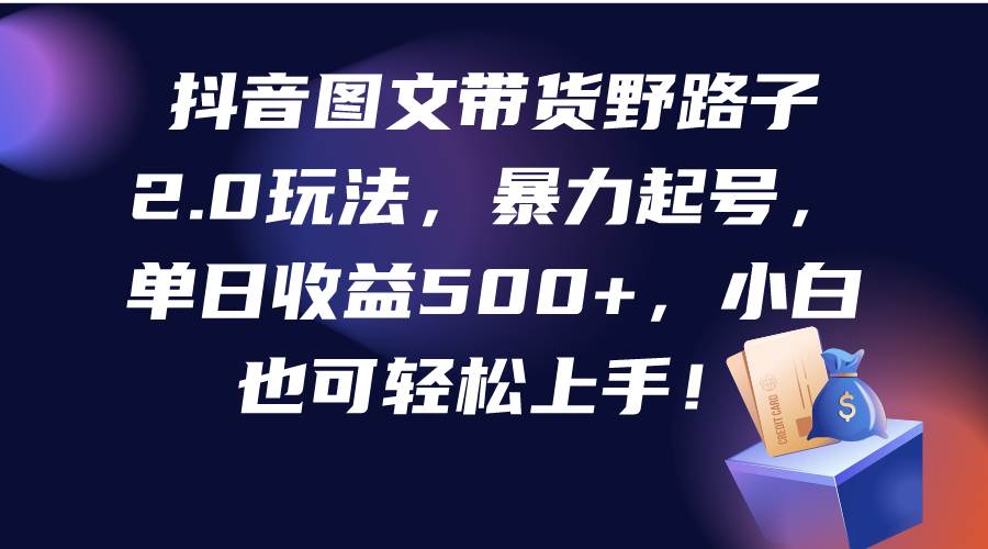 抖音图文带货野路子2.0玩法，暴力起号，单日收益500+，小白也可轻松上手！-春生副业网 
