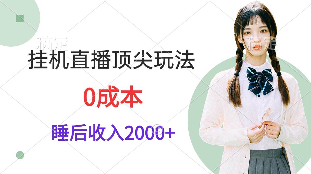 挂机直播顶尖玩法，睡后日收入2000+、0成本，视频教学-春生副业网 