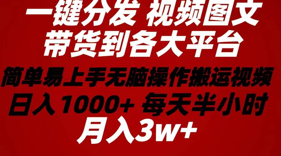 2024年 一键分发带货图文视频  简单易上手 无脑赚收益 每天半小时日入1…-春生副业网 