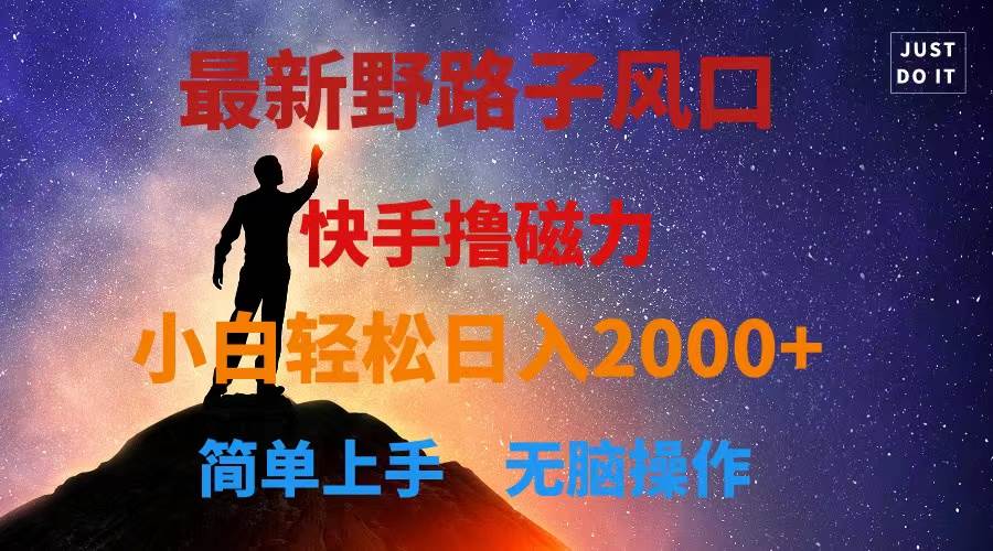 最新风口！快手撸磁力，野路子，小白无脑操作日入2000+-春生副业网 
