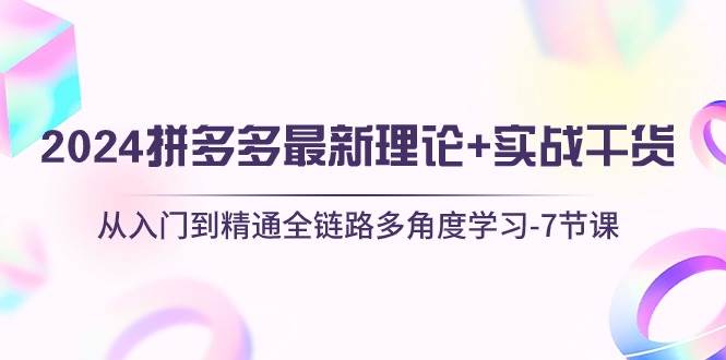 2024拼多多 最新理论+实战干货，从入门到精通全链路多角度学习-7节课-春生副业网 