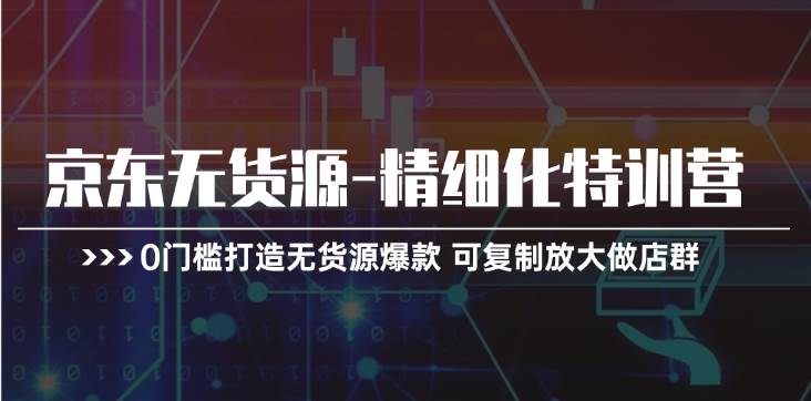 京东无货源-精细化特训营，0门槛打造无货源爆款 可复制放大做店群-春生副业网 