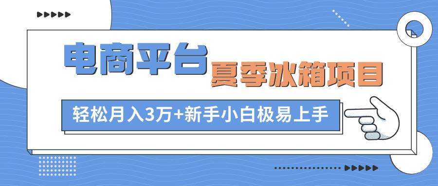 电商平台夏季冰箱项目，轻松月入3万+，新手小白极易上手-春生副业网 