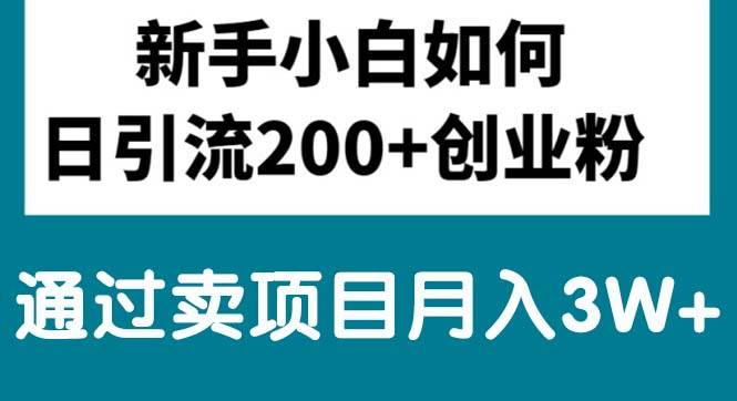 新手小白日引流200+创业粉,通过卖项目月入3W+-春生副业网 