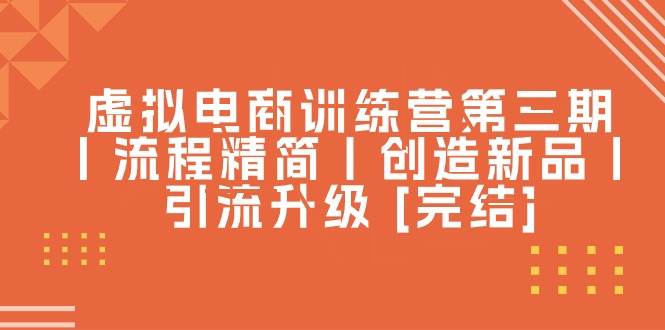 虚拟电商训练营第三期丨流程精简丨创造新品丨引流升级 [完结]-春生副业网 
