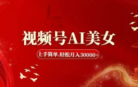 视频号AI美女,上手简单,轻松月入30000+-春生副业网