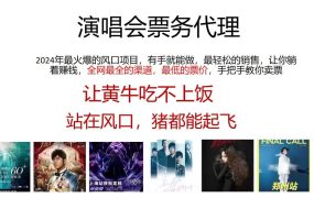 演唱会全网最低票务代理，小白一分钟上手，手把手教你卖票，日入2000+...-春生副业网 