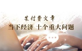 某付费文章《当下经济 十个重大问题》覆盖了大家关心的全部经济类话题-春生副业网 