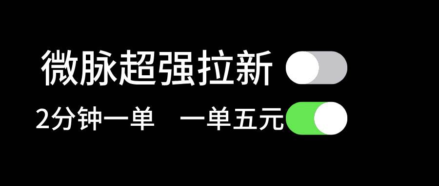 微脉超强拉新， 两分钟1单， 一单利润5块，适合小白-春生副业网 