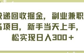 快递回收掘金,副业兼职必备项目,新手当天上手,轻松实现日入300+-春生副业网