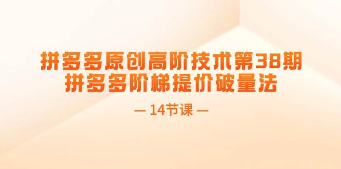 拼多多原创高阶技术第38期，拼多多阶梯提价破量法（14节课）-春生副业网 