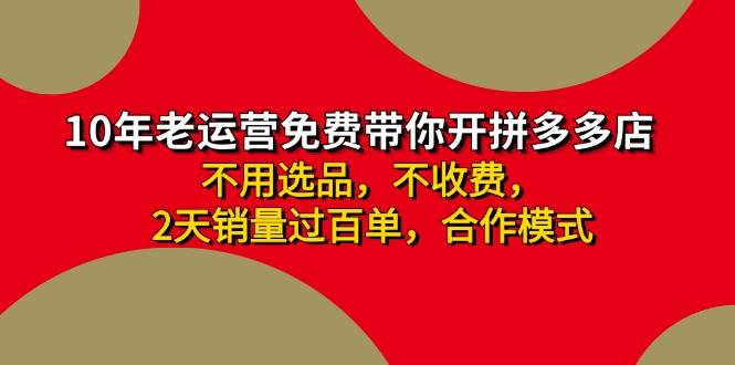 拼多多-合作开店日入4000+两天销量过百单，无学费、老运营教操作、小白…-春生副业网 