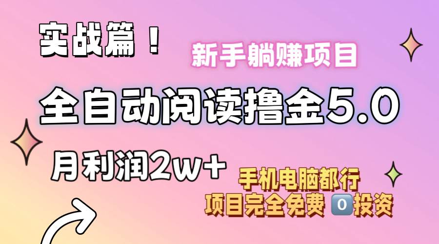 小说全自动阅读撸金5.0 操作简单 可批量操作 零门槛！小白无脑上手月入2w+-春生副业网 