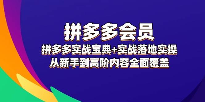 拼多多 会员，拼多多实战宝典+实战落地实操，从新手到高阶内容全面覆盖-春生副业网 