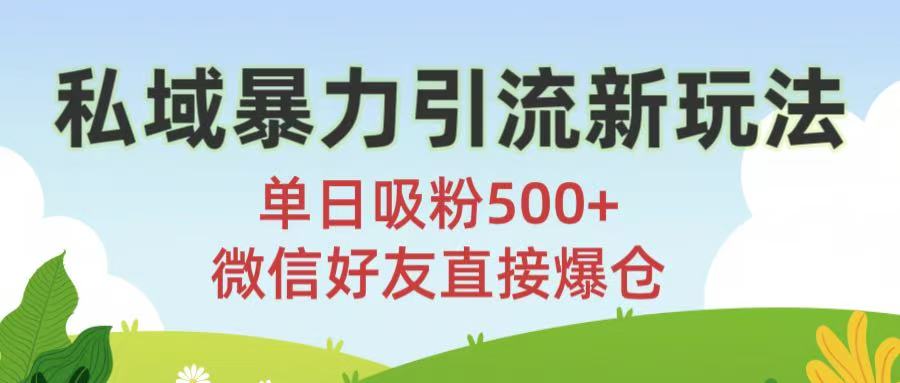 私域暴力引流新玩法!单日吸粉500+，微信好友直接爆仓-春生副业网 